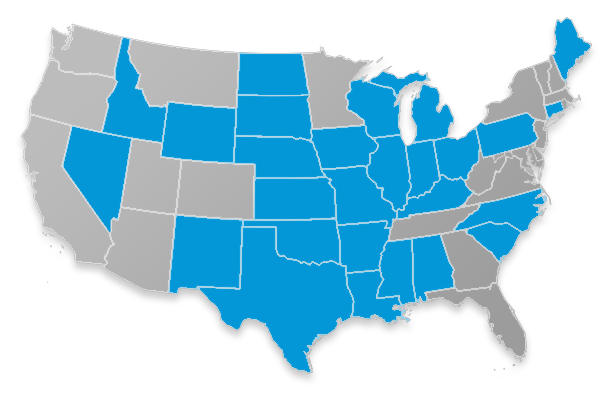 Guarantee Trust Life Cancer, Heart Attack & Stroke coverage map