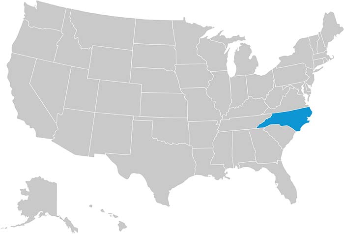 BlueCross BlueShield of NC Carolina ACA coverage map