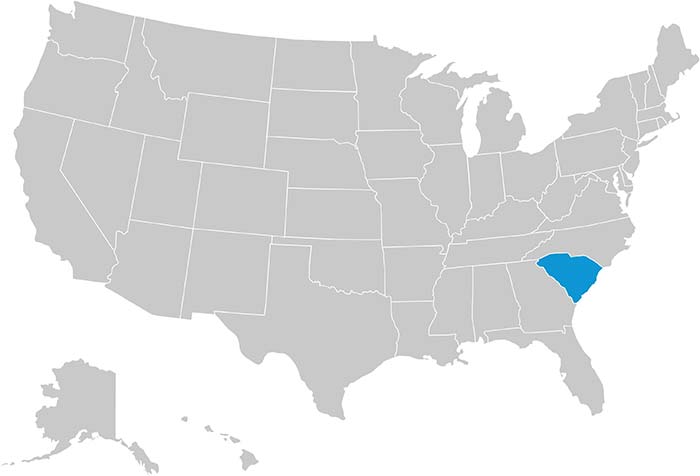 BlueCross BlueShield of South Carolina ACA coverage map